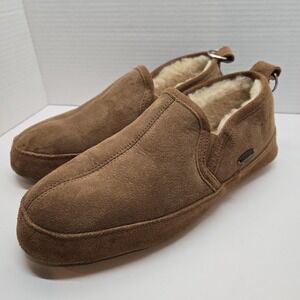 VTG Acorn Slippers Shoes Men's 10 Walnut Shearling Loafer Sheepskin Real Fur EUC